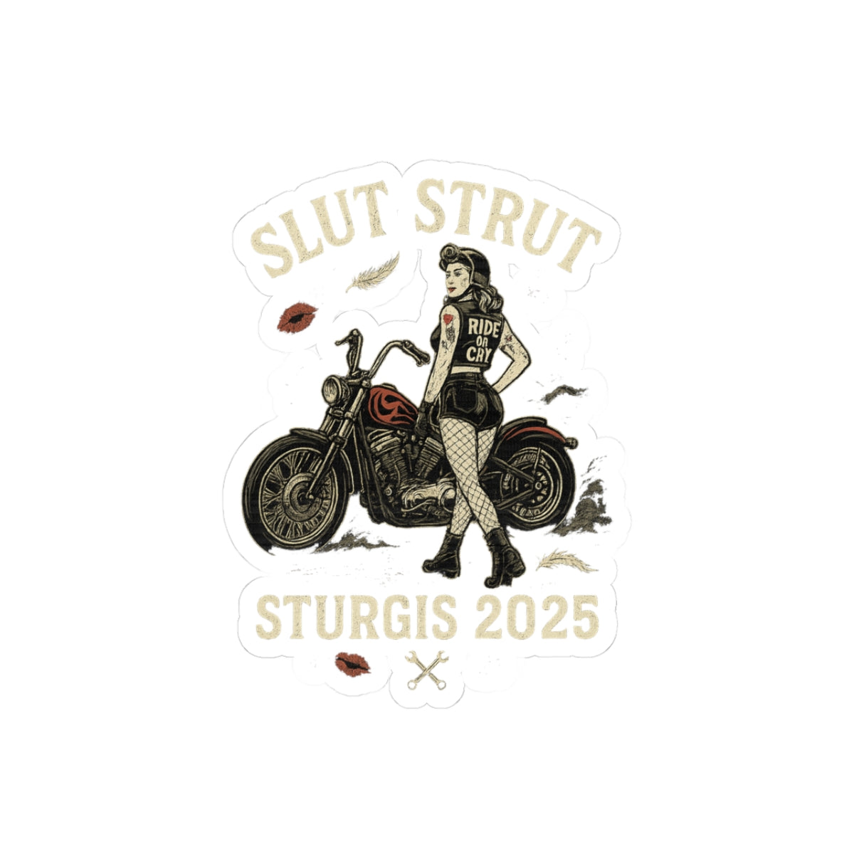 Sturgis Motorcycle Kiss-Cut Stickers, Biker Girl Stickers, Fun Gift for Riders, Motorcycle Decor, Party Favors, Event Keepsakes